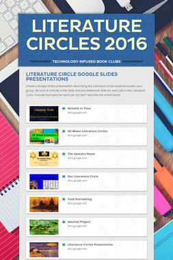 Literature Circles 2016: Technology-Infused Book Clubs